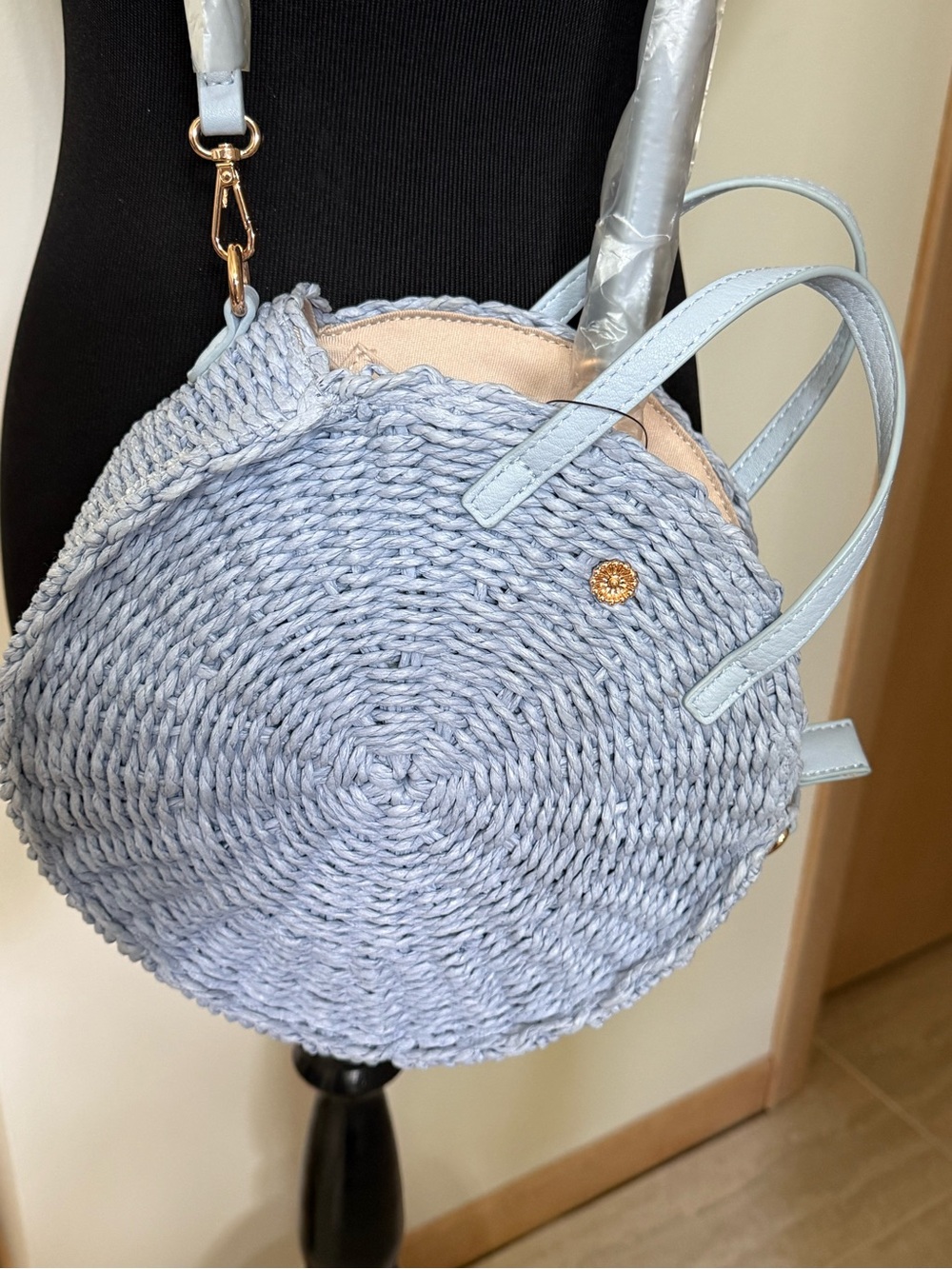NWT ROUND STRAW HANDBAG - Picture 3 of 5